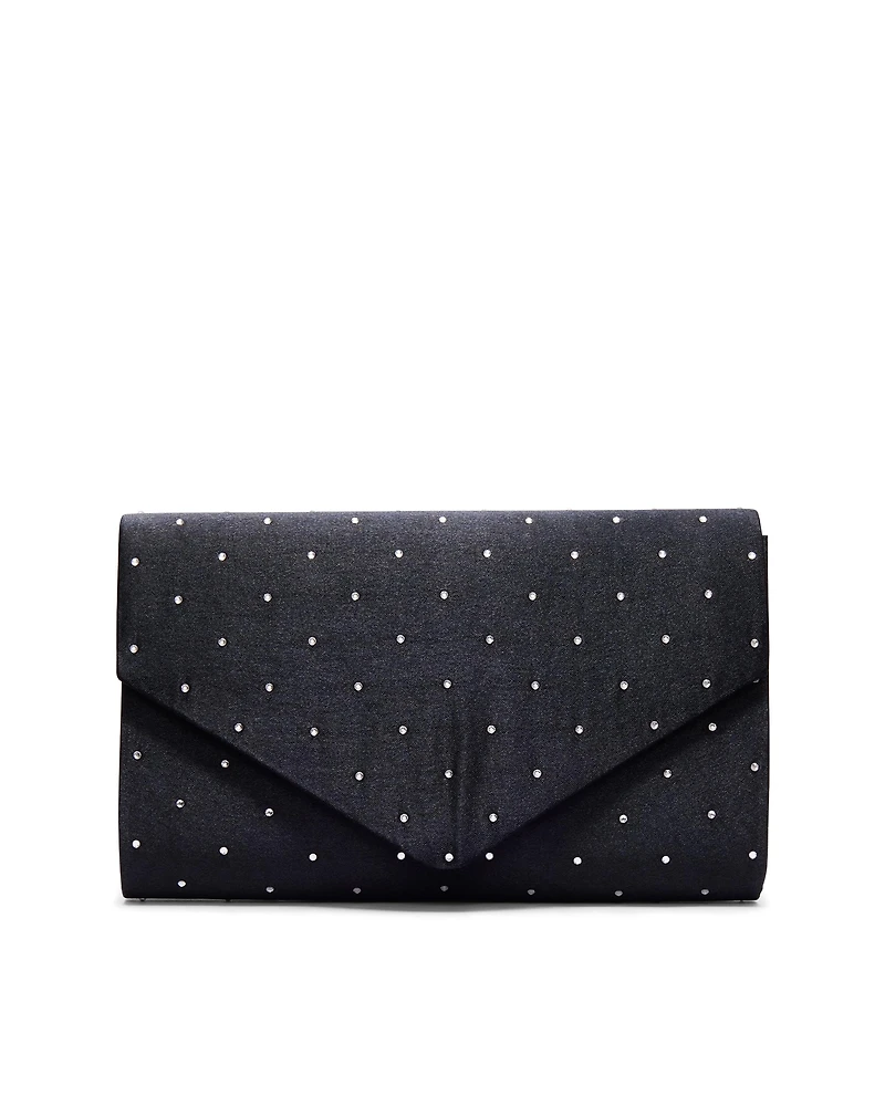 Satin Envelope Bag With Jewel Embellishments