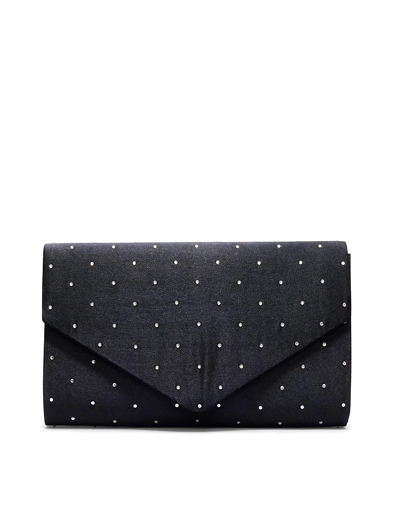 Satin Envelope Bag With Jewel Embellishments