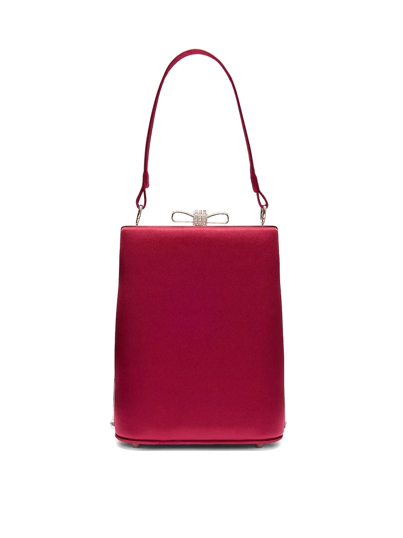 Satin Minaudiere With Jewelled Bow