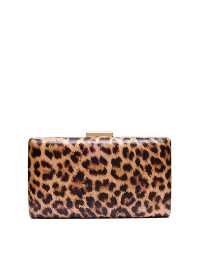 Minaudière à imprimé léopard