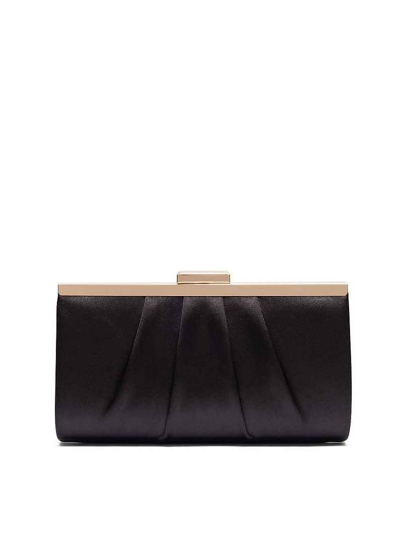 Pleated Satin Clutch