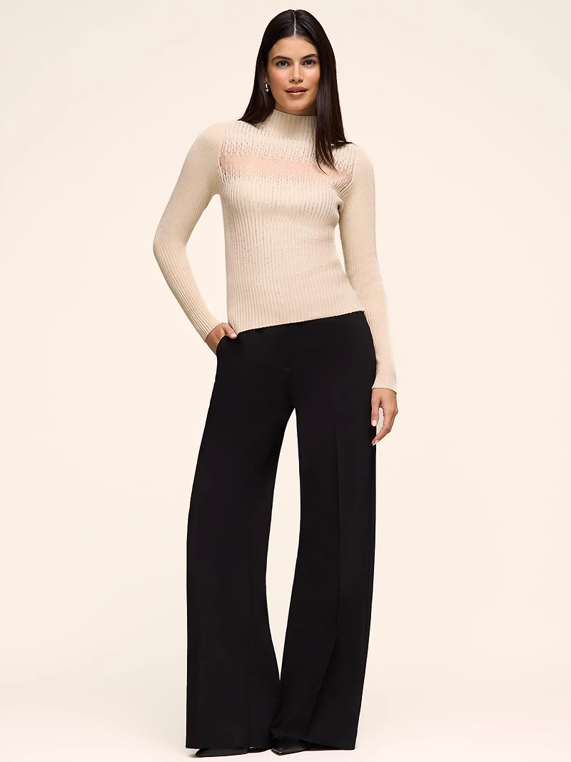Mock Neck Ribbed Sweater