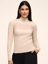 Mock Neck Ribbed Sweater