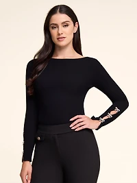 Ribbed Sweater With Bow Details