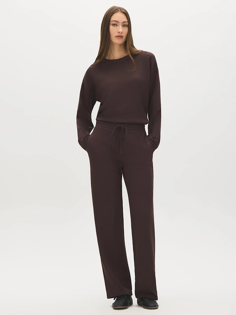 Pantalon à jambe large en scuba