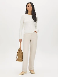 Cardigan en tricot torsadé boutonné sur le devant