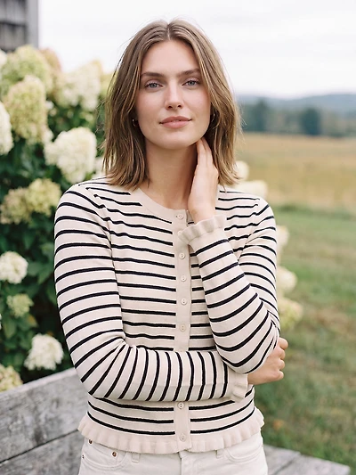 Ruffle Detail Cardigan