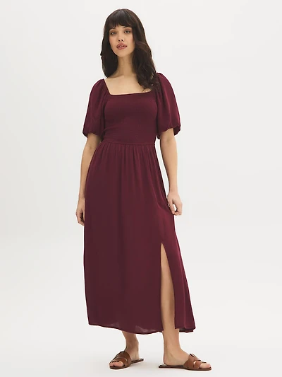 Square-Neck Midi Dress