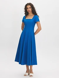 Cotton Poplin Midi Dress