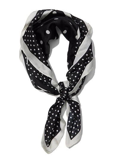 Polka Dot Silk-Like Scarf