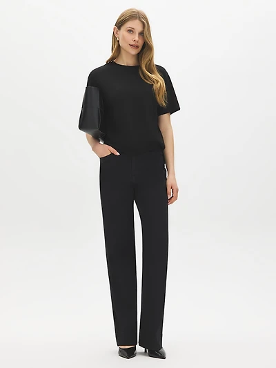 Black Wash Straight Leg Denim
