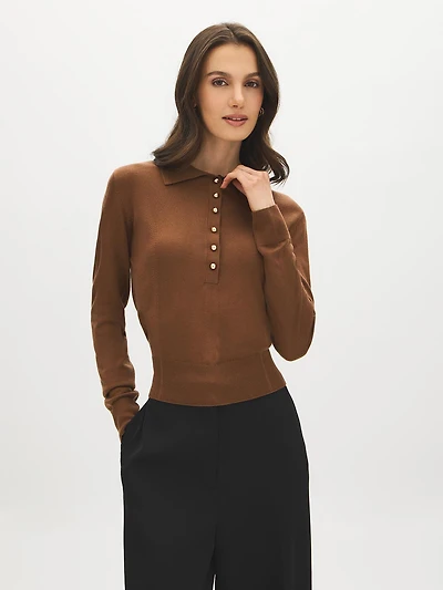 Pointelle Collared Sweater