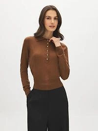 Pointelle Collared Sweater
