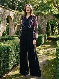 Double-Pleated Palazzo Pants