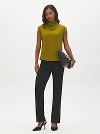 Straight Leg Pants with Button Tabs