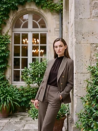 Blazer croisé à motif carreaux