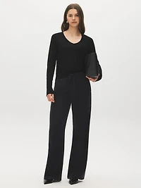 Brushed Tencel Straight Leg Pants