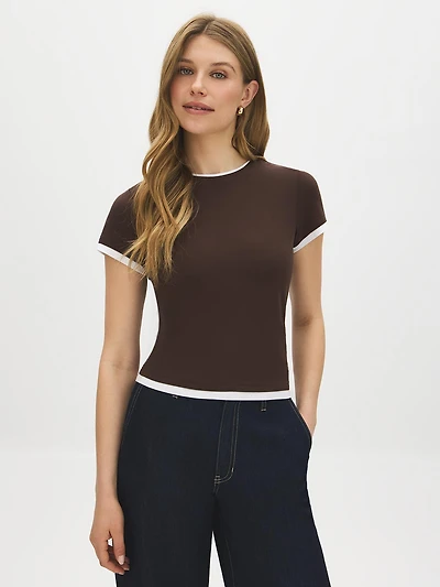 Layered Crew Neck Jersey Top