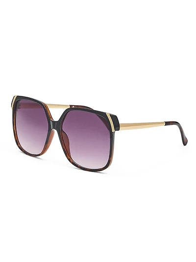 Lunettes de soleil surdimensionnées à monture carrée