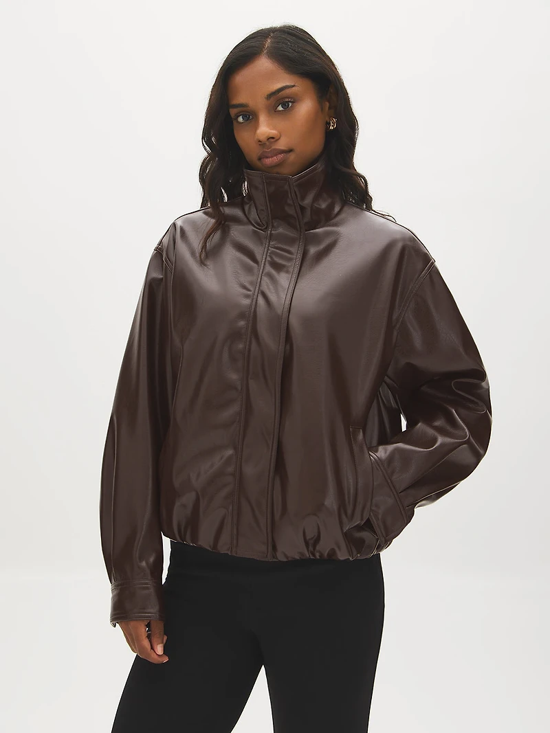 Blouson aviateur en faux cuir