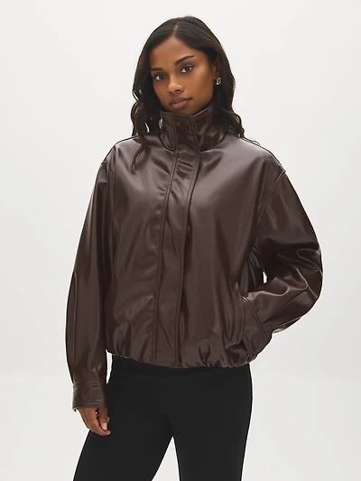 Blouson aviateur en faux cuir