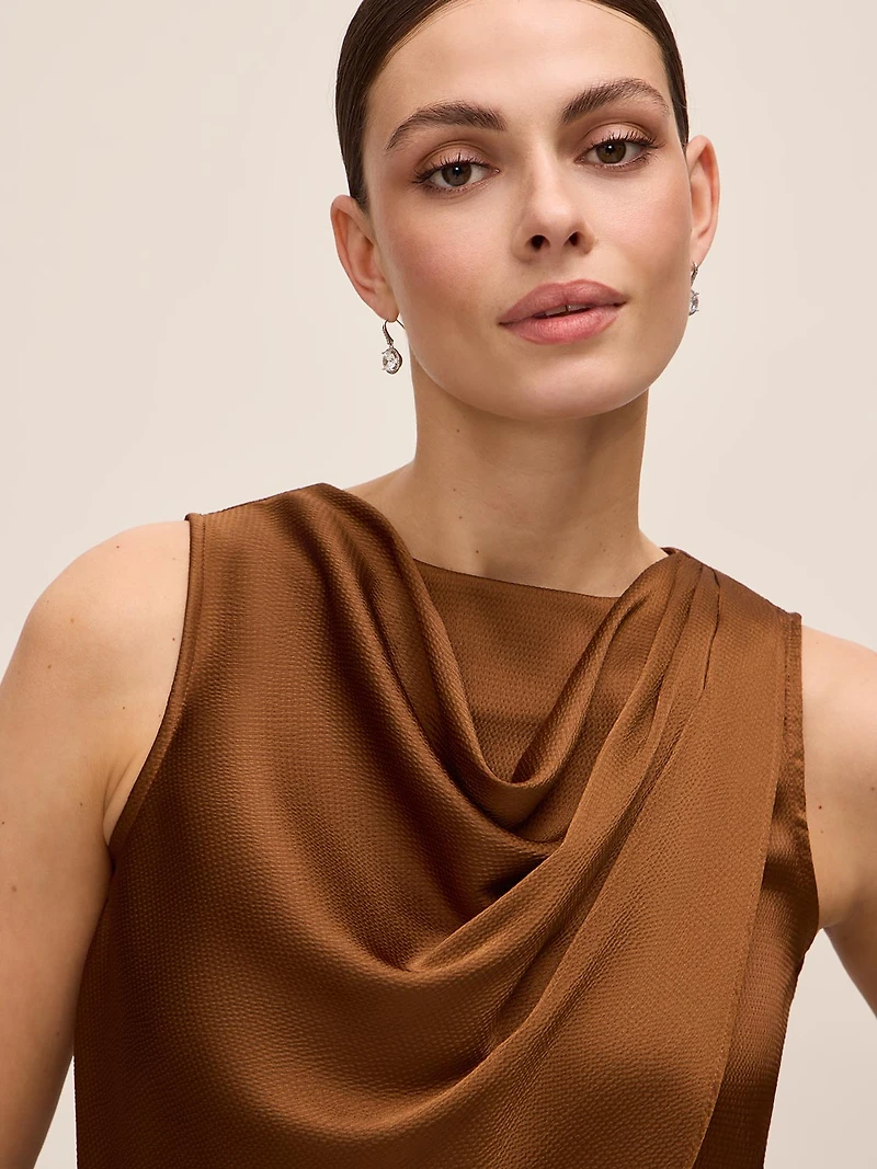 Draped Cowl Shell Top