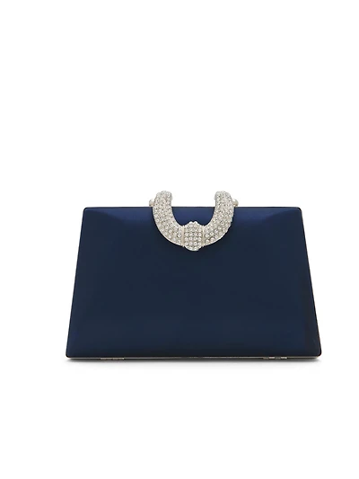 Minaudière en satin ornée de strass