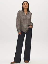 Abstract Herringbone Tunic Blouse