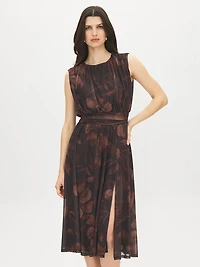 Robe en maille à imprimé floral avec ceinture