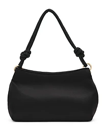 Woven Satin Bag with Jeweled Handle
