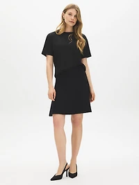Pleated Sweater Mini Skirt