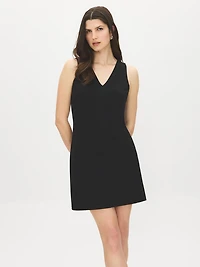 Robe en maille sans manches à col V