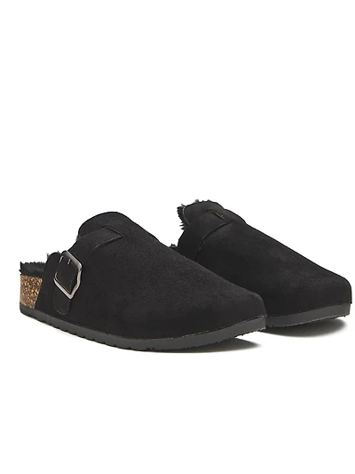 Faux Suede Clog with Sherpa Lining