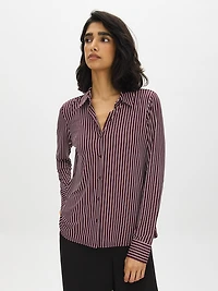Striped Button-Up Blouse