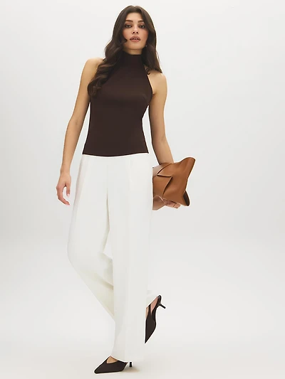 Sleeveless Halter Mock Neck Top