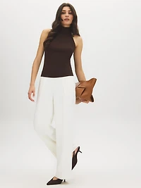 Sleeveless Halter Mock Neck Top