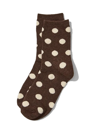 Chaussettes à pois en tissu pelucheux