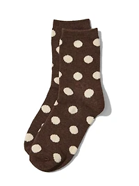 Chaussettes à pois en tissu pelucheux