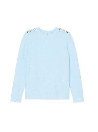 Crew Neck Sweater With Button Details