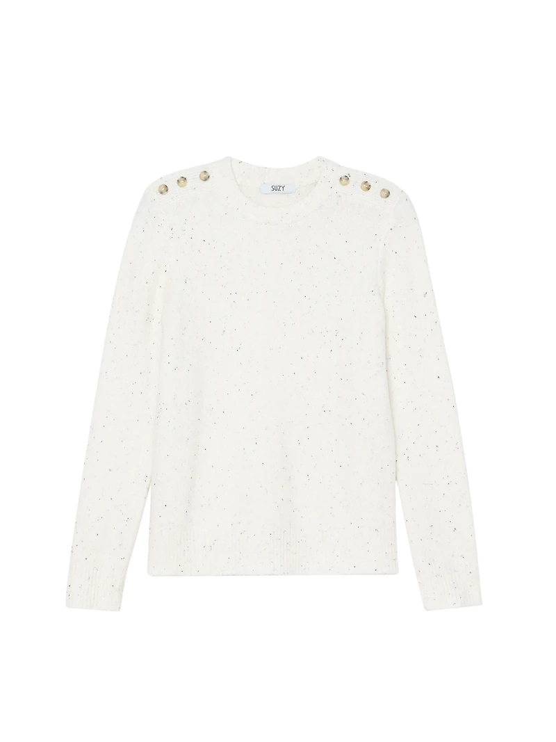 Chandail à col rond avec détails boutonnés