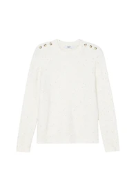 Chandail à col rond avec détails boutonnés