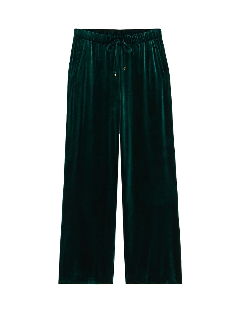 Velvet Wide-Leg Pants