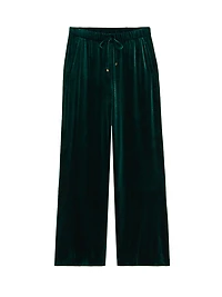 Velvet Wide-Leg Pants