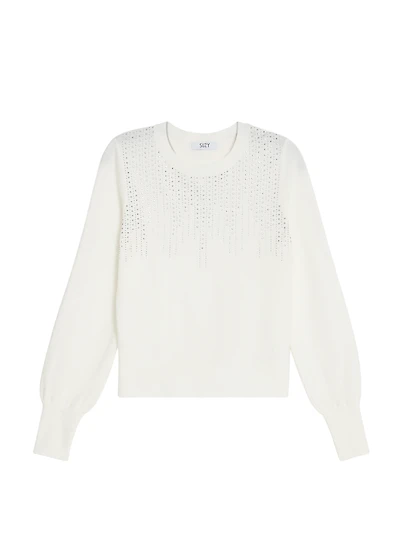 Sequin Detail Round Neck Sweater