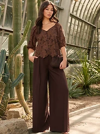 Pantalon plissé à jambe large