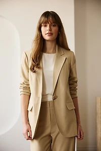 Blazer en mélange de lin