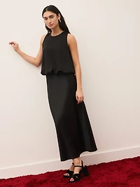 Jupe en satin coupée biais