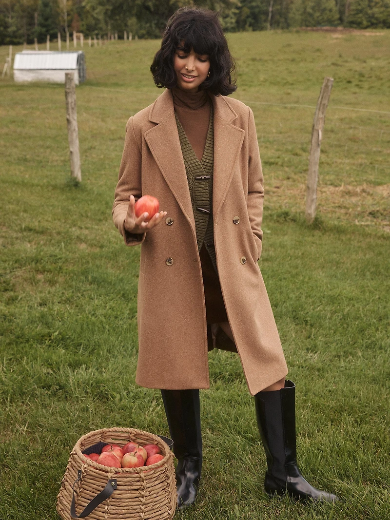 Manteau mi-long à double boutonnage
