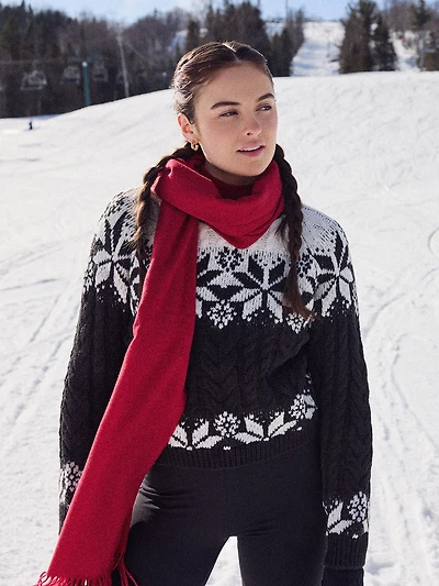 Chandail en tricot torsadé avec motif nordique