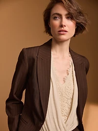 Haut croisé en dentelle à effet satiné